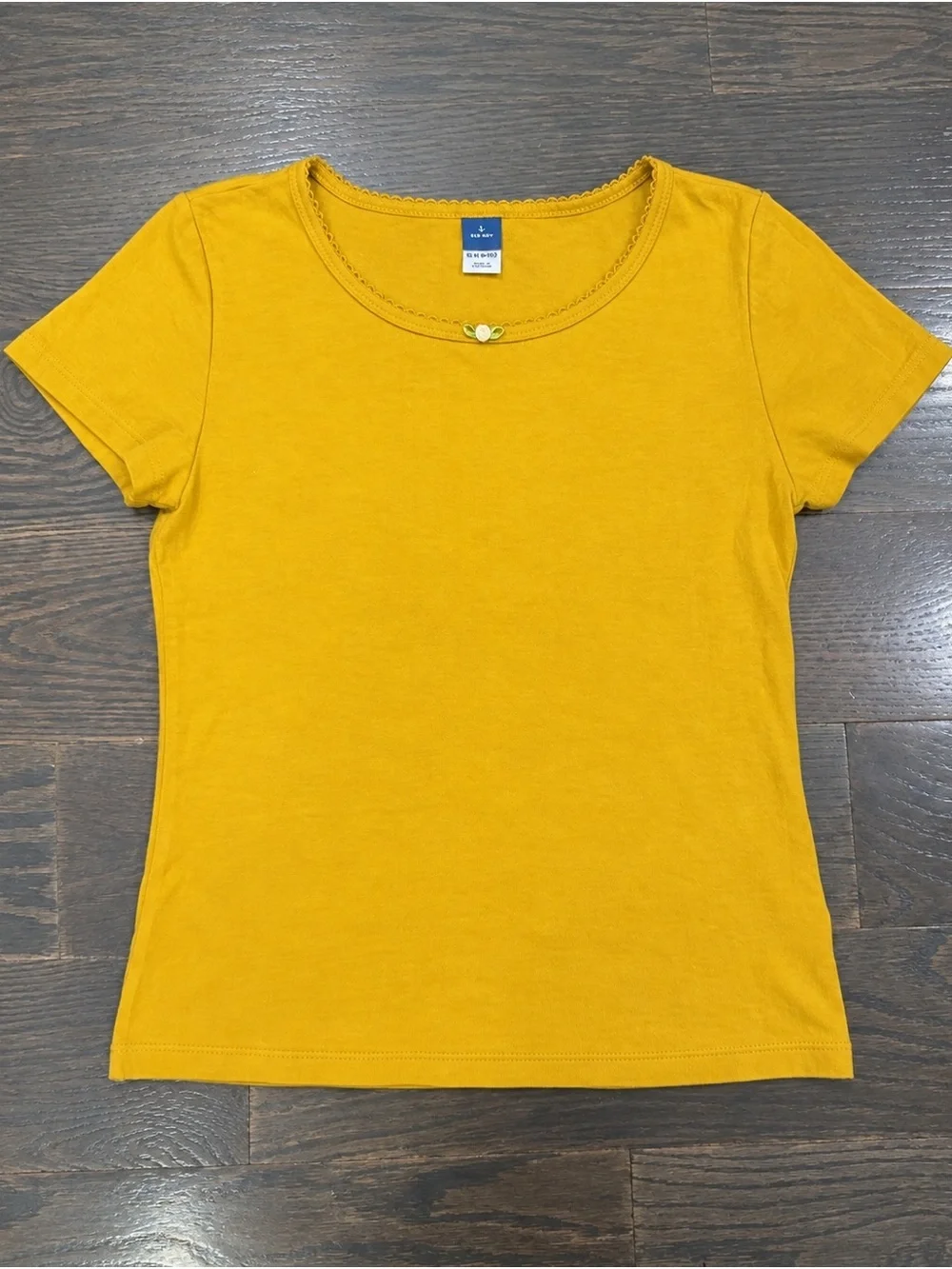 Old Navy Girls Short-Sleeve Scoop Neck Tee in Mustard Yellow
